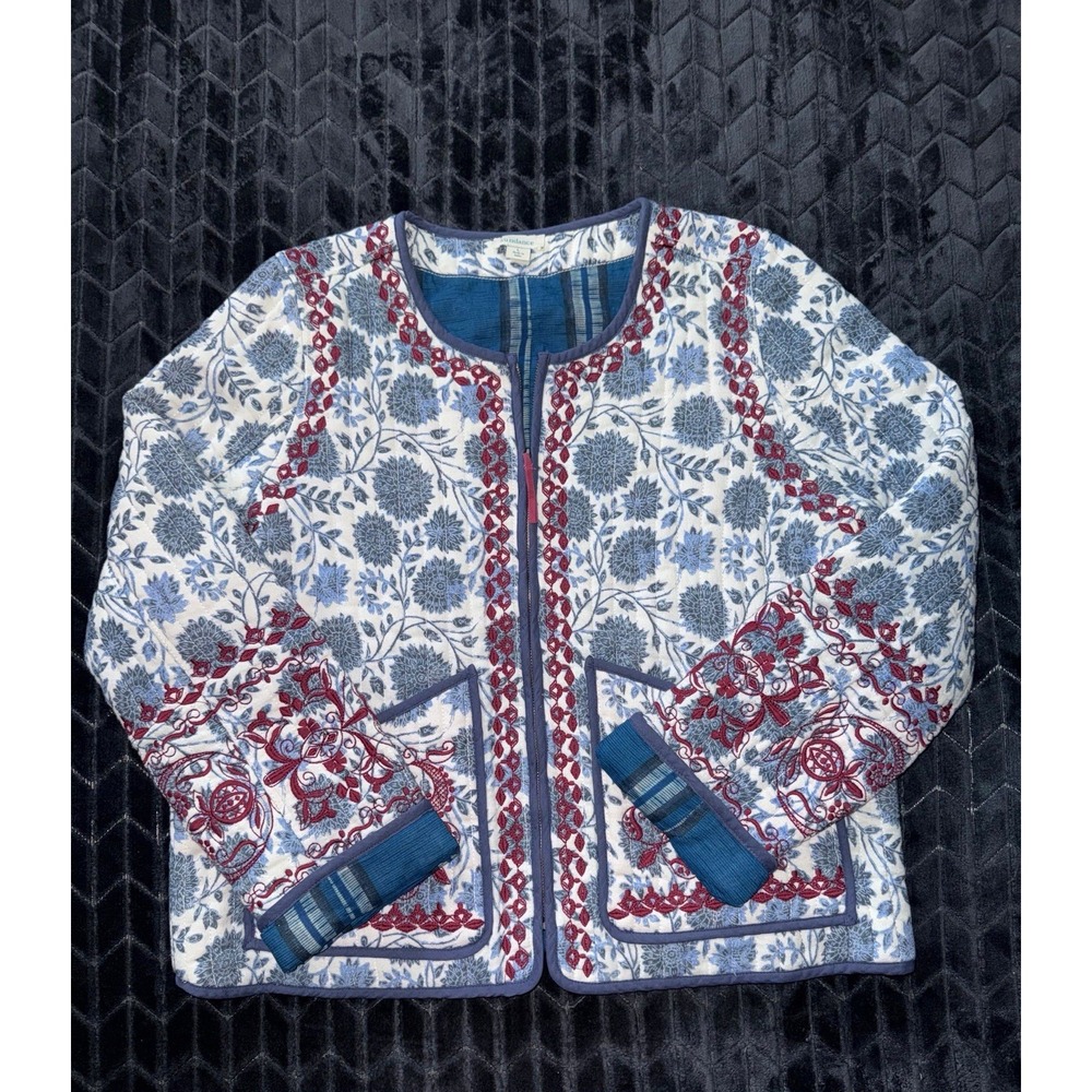 Sundance Women's Catalog Jubileo Utility Jacket Embroidered Quilted Size Large